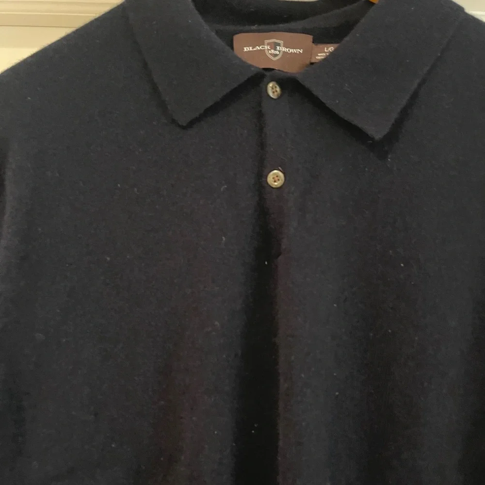 Black Brown 1826 Men's Navy cashmere Sweater - Picture 7 of 7